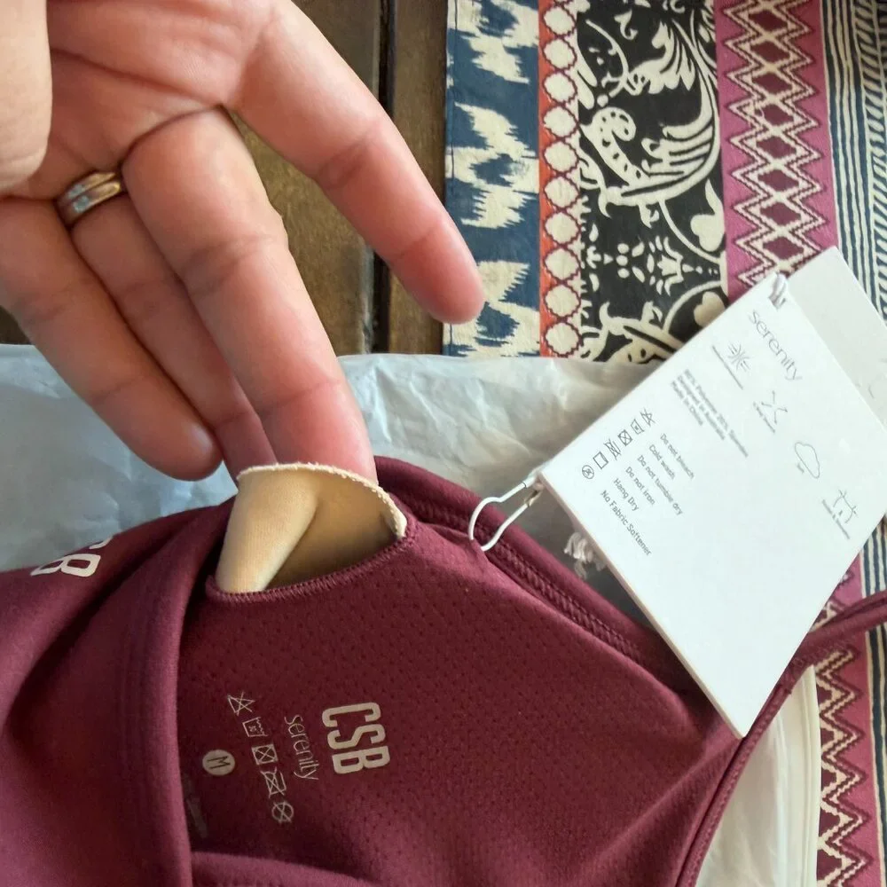 Crop Shop Boutique, Medium Burgundy Sports Bra, Serenity Millie, New with Tags - Picture 3 of 5